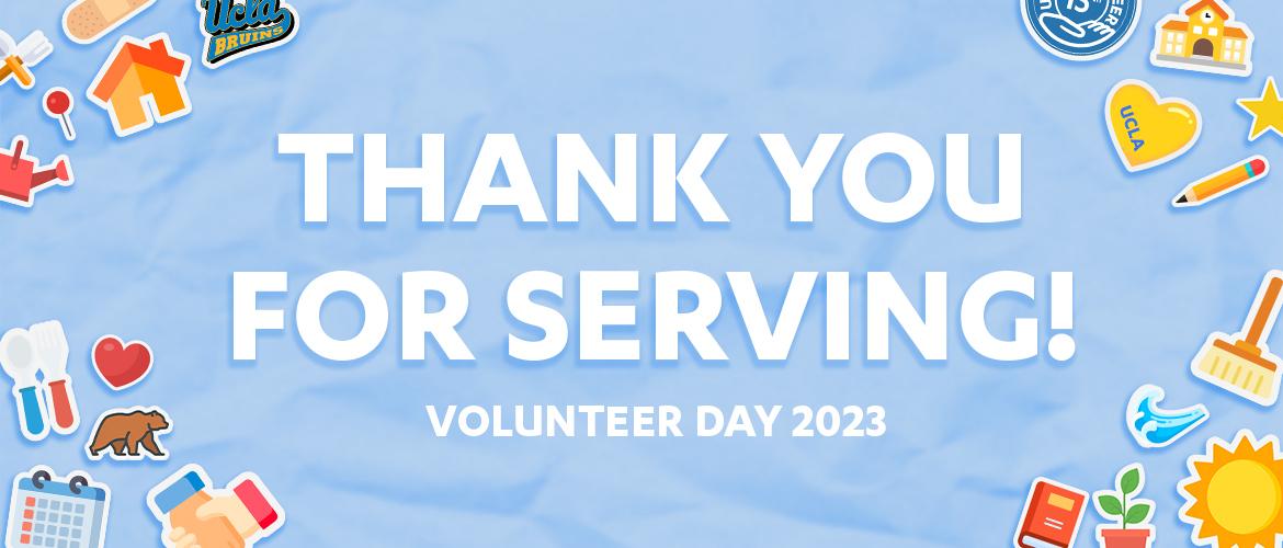 This is a graphic, thanking volunteers for serving with the Volunteer Center.