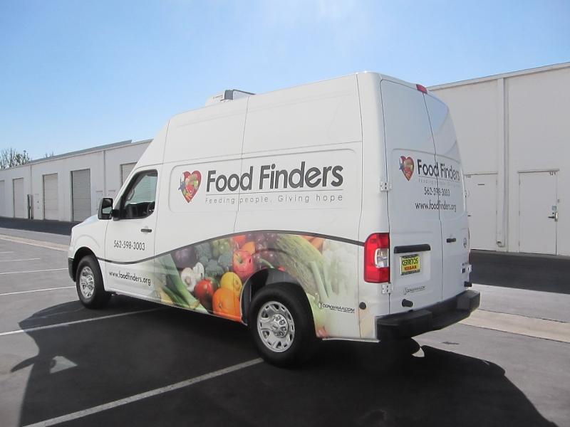 This is a photo of a food delivery truck for Food Finders organization.