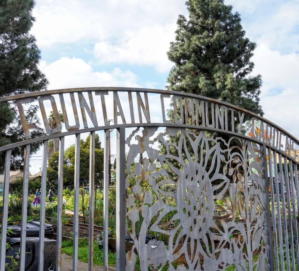 This is a photo of the entrance to Fountain Community Gardens.