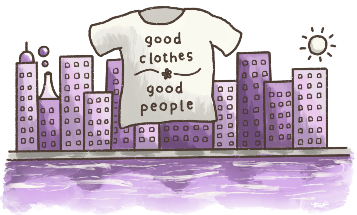 This is a logo for the non-profit organization, Good Clothes Good People.