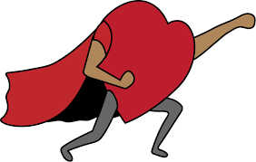 image of a red super heart hero