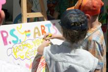Children coloring at one of their events
